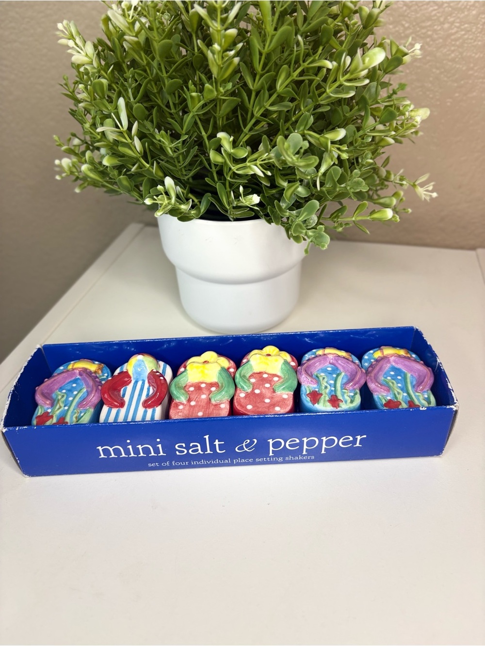 Mini Salt & Pepper Set - Colorful Ceramic Place Setting Shakers
